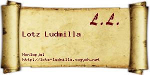 Lotz Ludmilla névjegykártya
